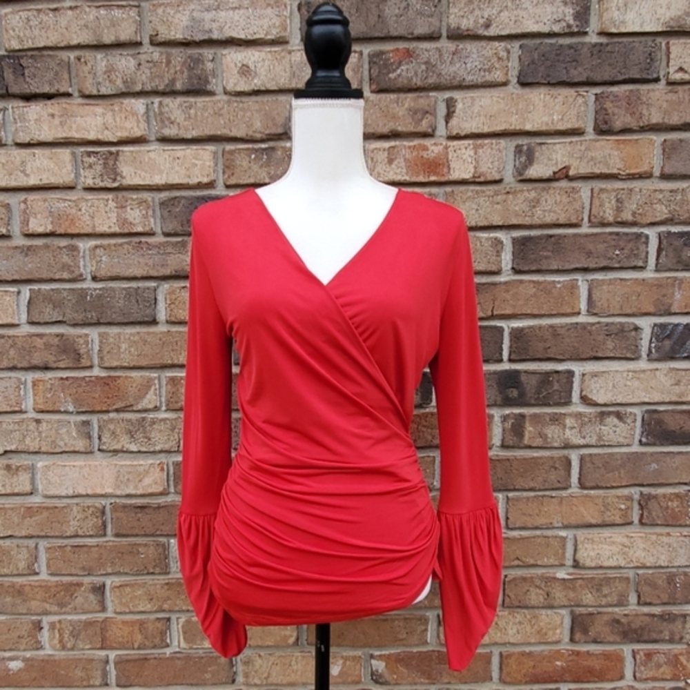 Boston Proper V-Neck Double Breasted Blouse sz XS